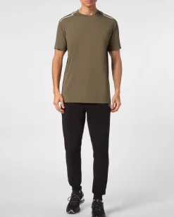 Brązowy t-shirt z ozdobnym wzorem