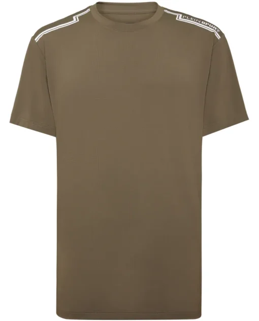 Brązowy t-shirt z ozdobnym wzorem