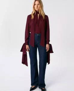 Burgundowa bluzka Luna
