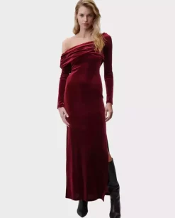 Burgundowa sukienka Femme Fatale