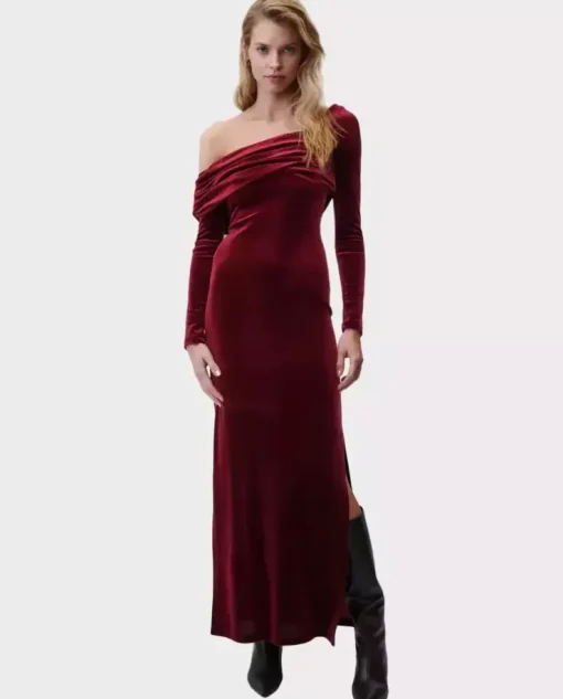 Burgundowa sukienka Femme Fatale