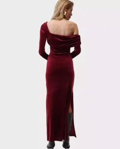 Burgundowa sukienka Femme Fatale