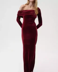 Burgundowa sukienka Femme Fatale