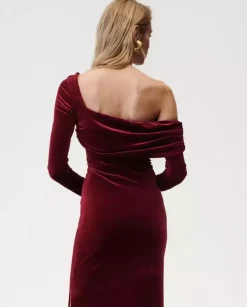 Burgundowa sukienka Femme Fatale