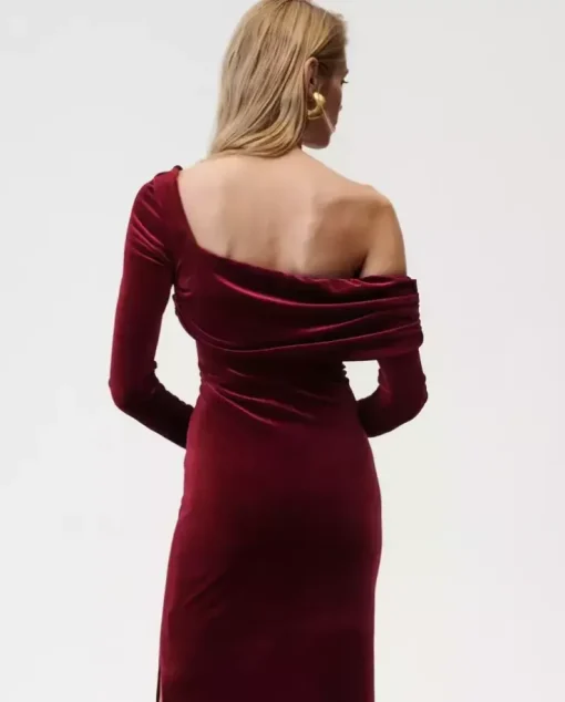 Burgundowa sukienka Femme Fatale