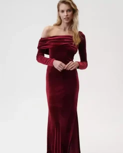 Burgundowa sukienka Femme Fatale