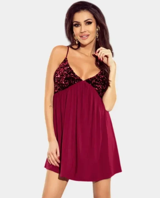Burgundowa sukienka mini Femi