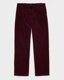 Burgundowe spodnie sztruksowe Classic Fit