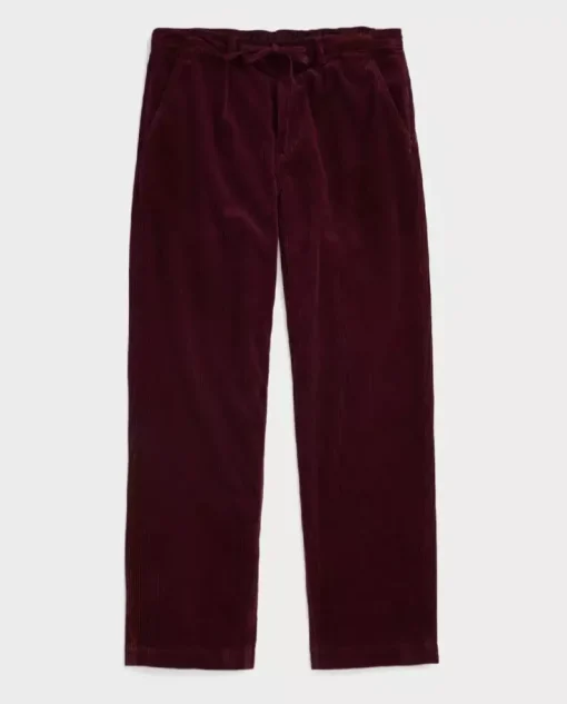Burgundowe spodnie sztruksowe Classic Fit