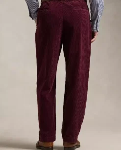 Burgundowe spodnie sztruksowe Classic Fit