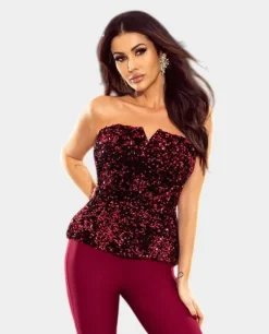 Burgundowy gorset Amanda