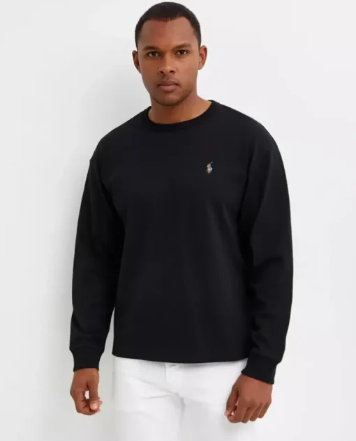 Czarna bawełniana bluza z logo Relaxed Fit