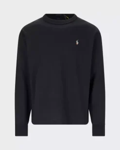 Czarna bawełniana bluza z logo Relaxed Fit