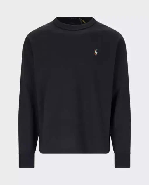 Czarna bawełniana bluza z logo Relaxed Fit