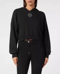 Czarna bluza z kapturem Crystal Hexagon