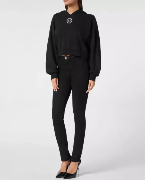 Czarna bluza z kapturem Crystal Hexagon