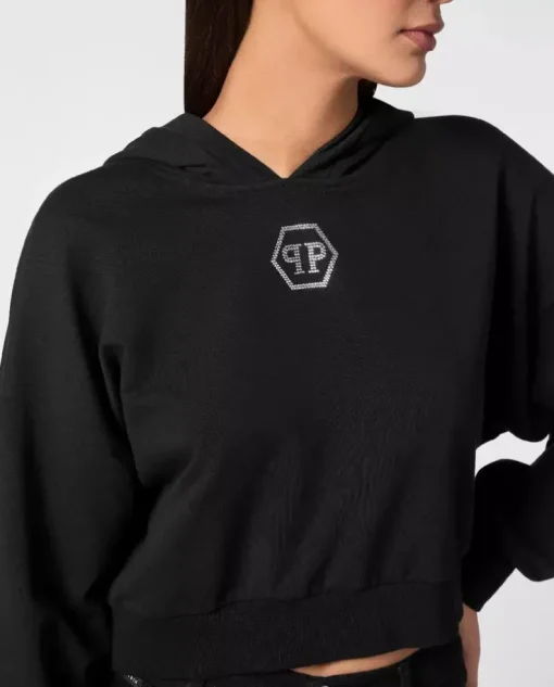 Czarna bluza z kapturem Crystal Hexagon