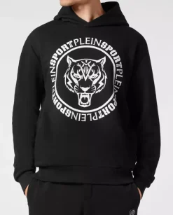 Czarna bluza z kapturem Carbon Tiger