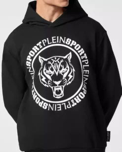 Czarna bluza z kapturem Carbon Tiger