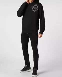 Czarna bluza z kapturem Chrome