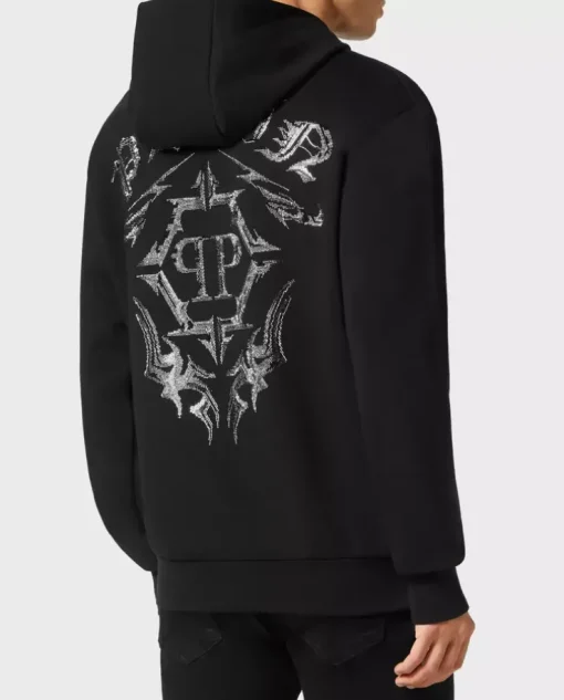 Czarna bluza z kapturem Chrome