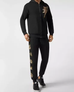 Czarna bluza z kapturem Paisley Gothic