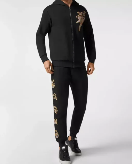Czarna bluza z kapturem Paisley Gothic
