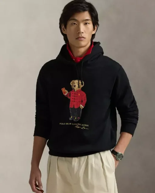 Czarna bluza z kapturem Polo Bear