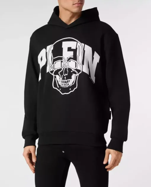 Czarna bluza z kapturem Skull