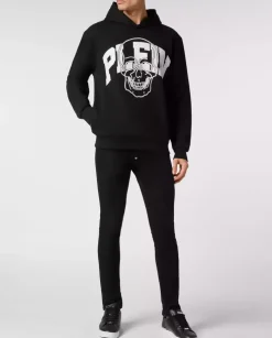 Czarna bluza z kapturem Skull
