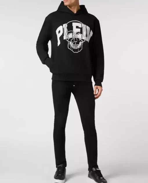 Czarna bluza z kapturem Skull