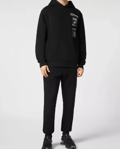 Czarna bluza z kapturem Scratch