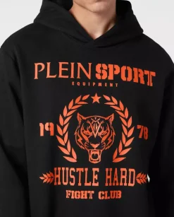 Czarna bluza z kapturem z grafiką