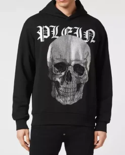 Czarna bluza z kapturem z grafiką Crystals Skull