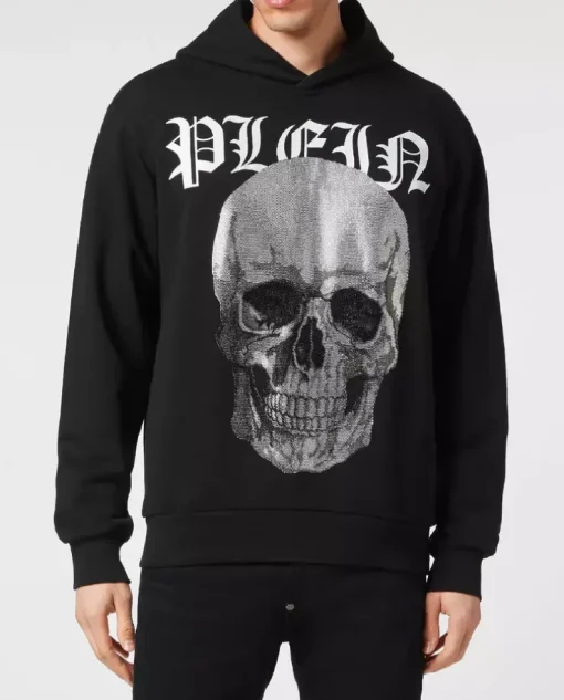 Czarna bluza z kapturem z grafiką Crystals Skull