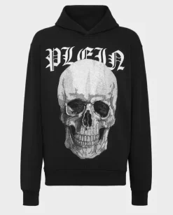Czarna bluza z kapturem z grafiką Crystals Skull