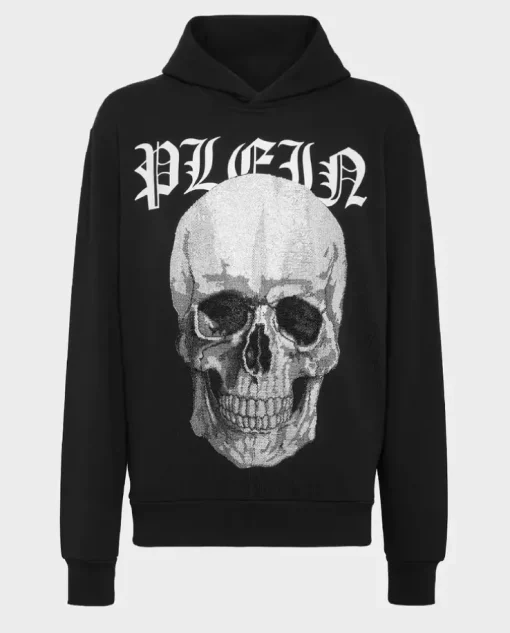 Czarna bluza z kapturem z grafiką Crystals Skull