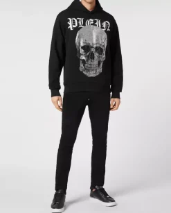 Czarna bluza z kapturem z grafiką Crystals Skull
