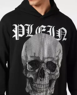 Czarna bluza z kapturem z grafiką Crystals Skull