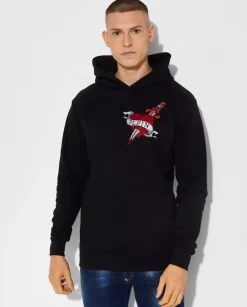 Czarna bluza z kapturem z grafiką Love