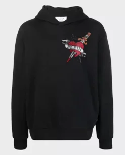 Czarna bluza z kapturem z grafiką Love