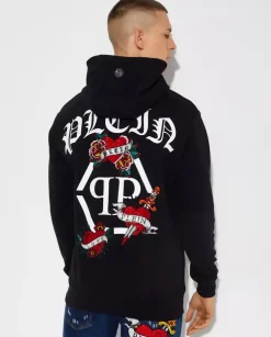 Czarna bluza z kapturem z grafiką Love