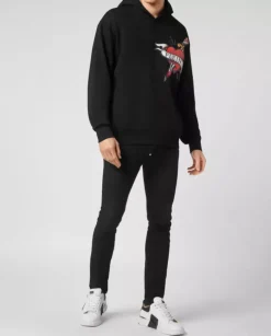 Czarna bluza z kapturem z grafiką Love