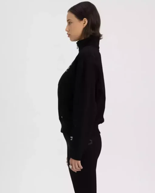 Czarna bluza z kołnierzem