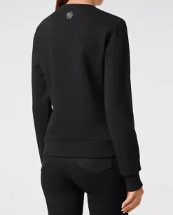 Czarna bluza z kryształową grafiką Teddy Bear
