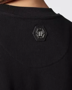 Czarna bluza z kryształową grafiką Teddy Bear