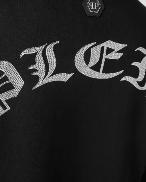 Czarna bluza z kryształową grafiką Love