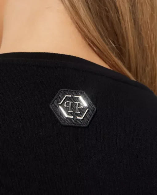 Czarna bluza z kryształową czaszką