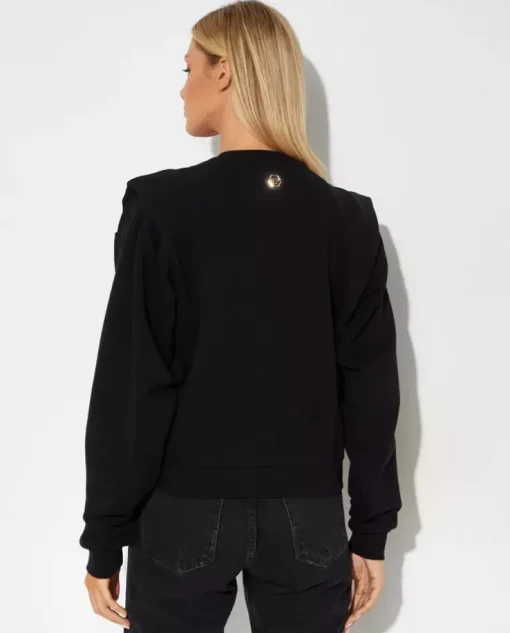 Czarna bluza z kryształowym misiem