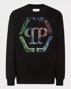 Czarna bluza z monogramem Glass